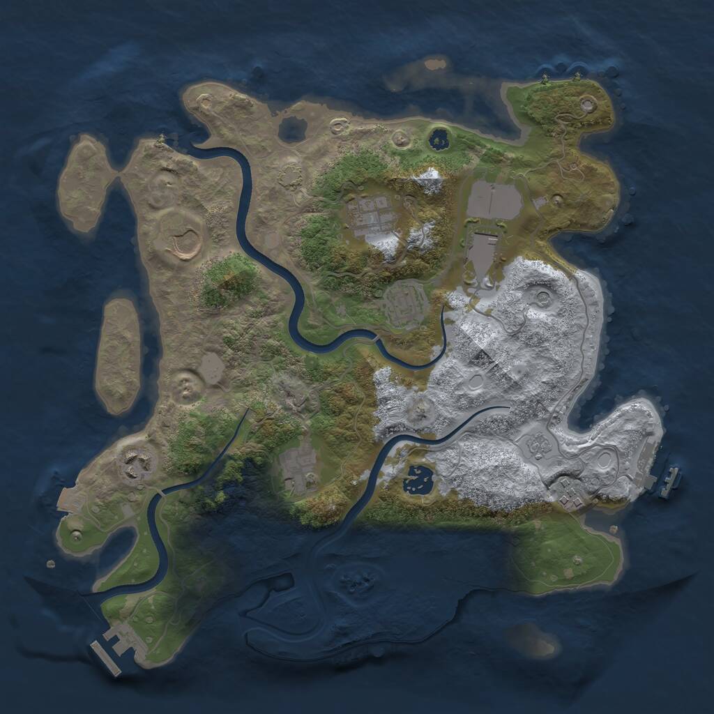 Rust Map: Procedural Map, Size: 3500, Seed: 2960936, 14 Monuments