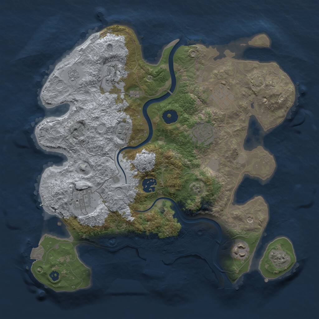 Rust Map: Procedural Map, Size: 3250, Seed: 1614037, 12 Monuments