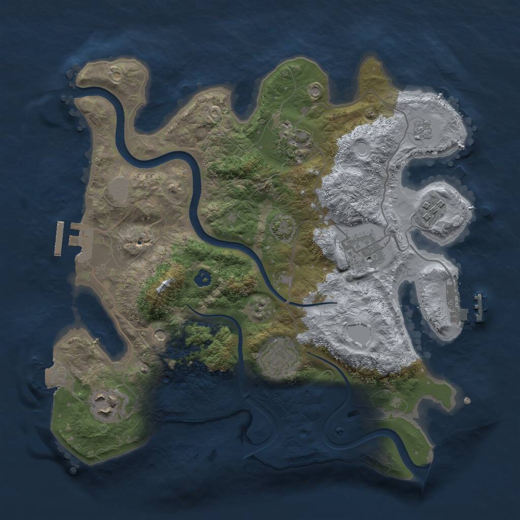 Rust Map: Procedural Map, Size: 3000, Seed: 850313449, 11 Monuments