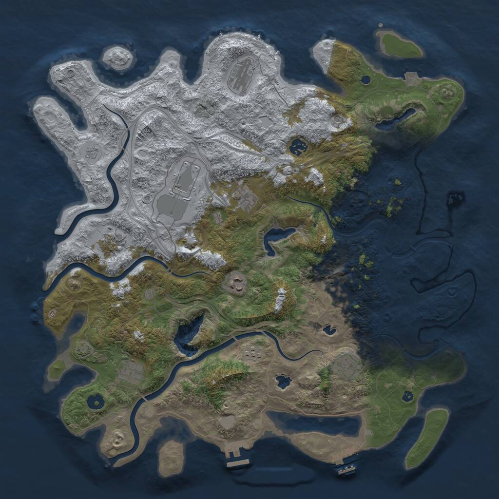 Rust Map: Procedural Map, Size: 4500, Seed: 88593412, 16 Monuments