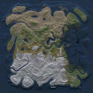 Thumbnail Rust Map: Procedural Map, Size: 4200, Seed: 5662468, 17 Monuments
