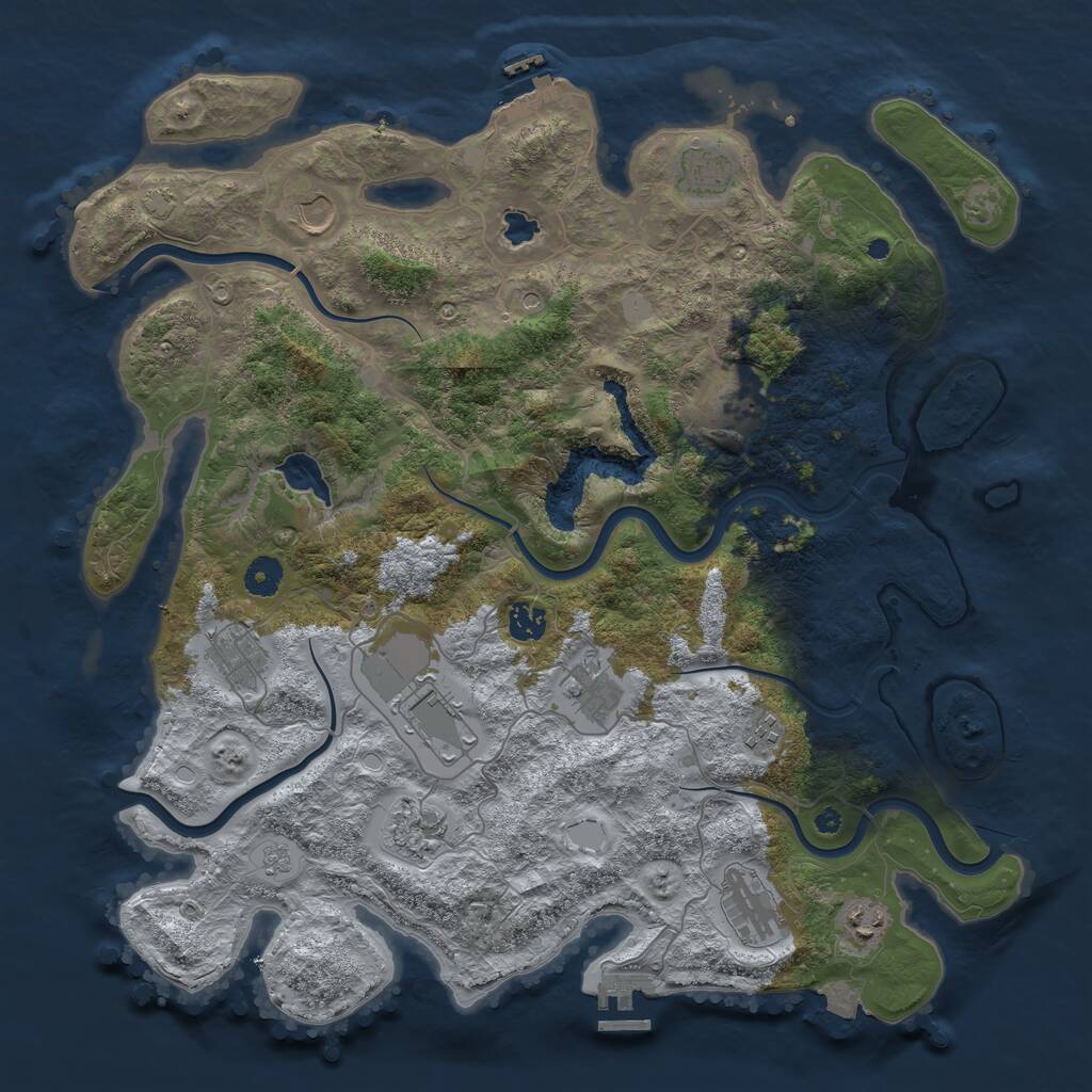 Rust Map: Procedural Map, Size: 4200, Seed: 5662468, 17 Monuments
