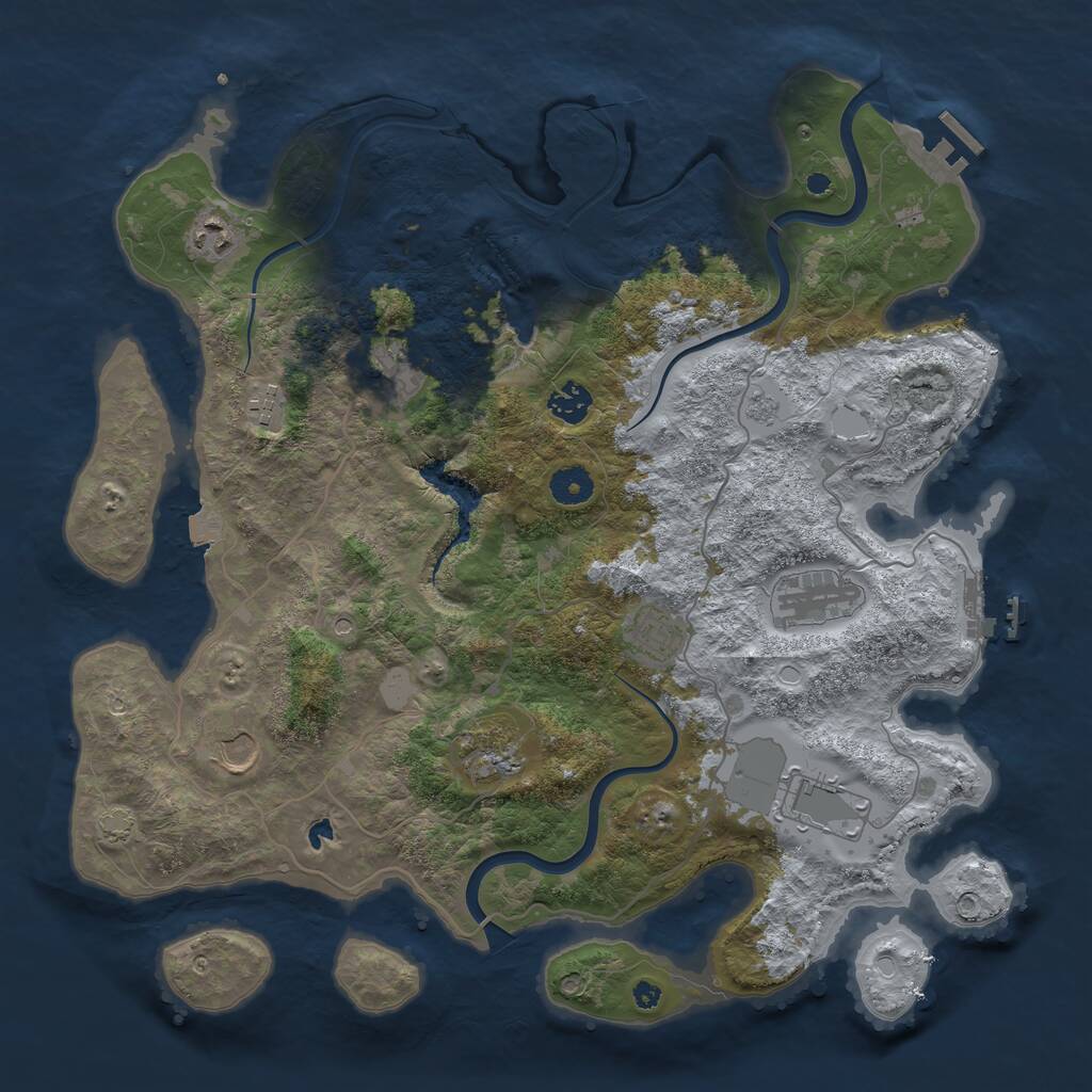 Rust Map: Procedural Map, Size: 4000, Seed: 344564759, 15 Monuments