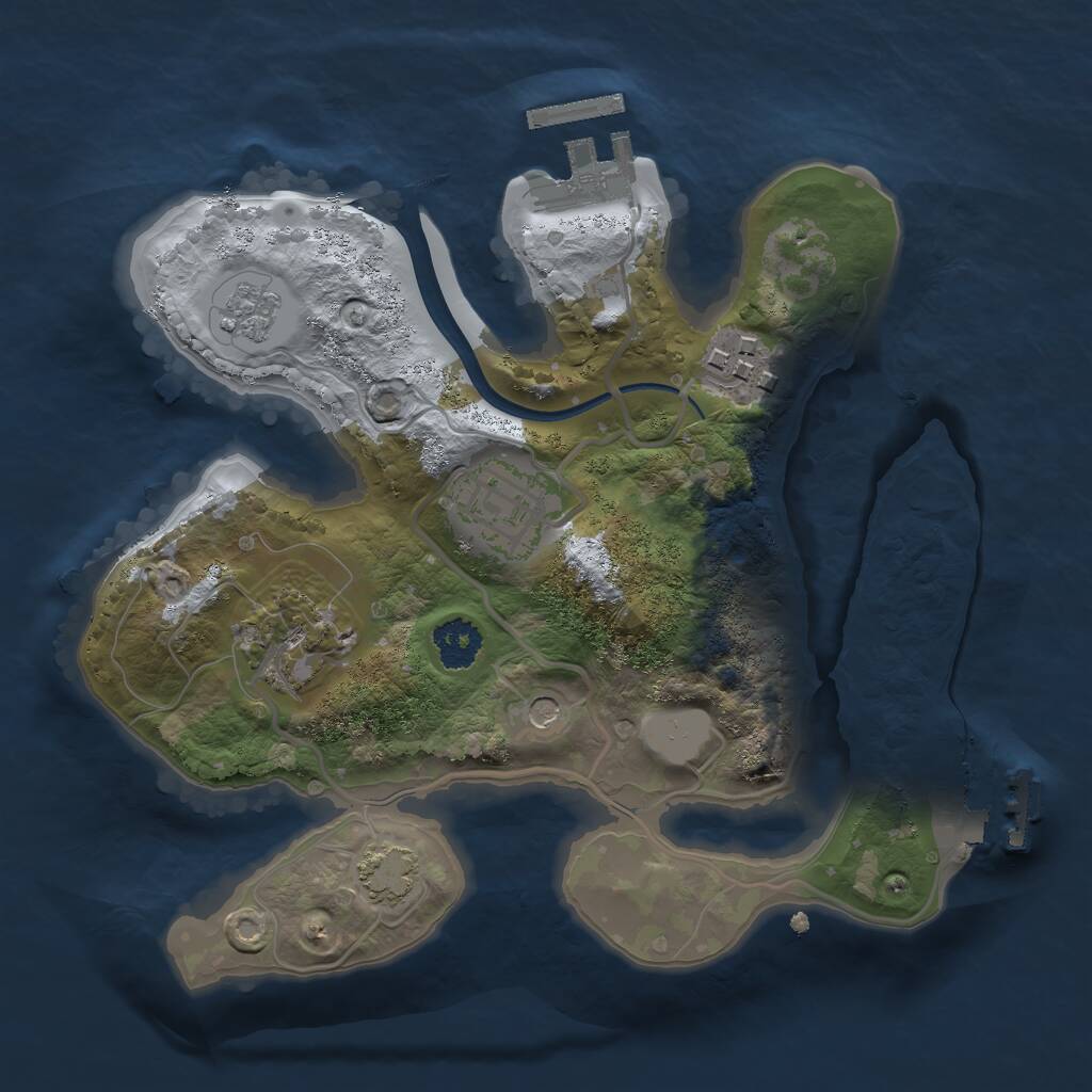 Rust Map: Procedural Map, Size: 2250, Seed: 1572487409, 9 Monuments