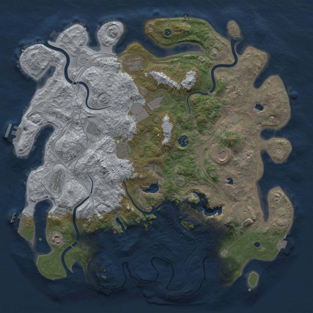 Rust Map: Procedural Map, Size: 4500, Seed: 1862153878, 17 Monuments