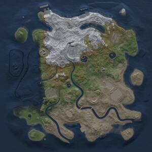 Thumbnail Rust Map: Procedural Map, Size: 3500, Seed: 2275131, 14 Monuments