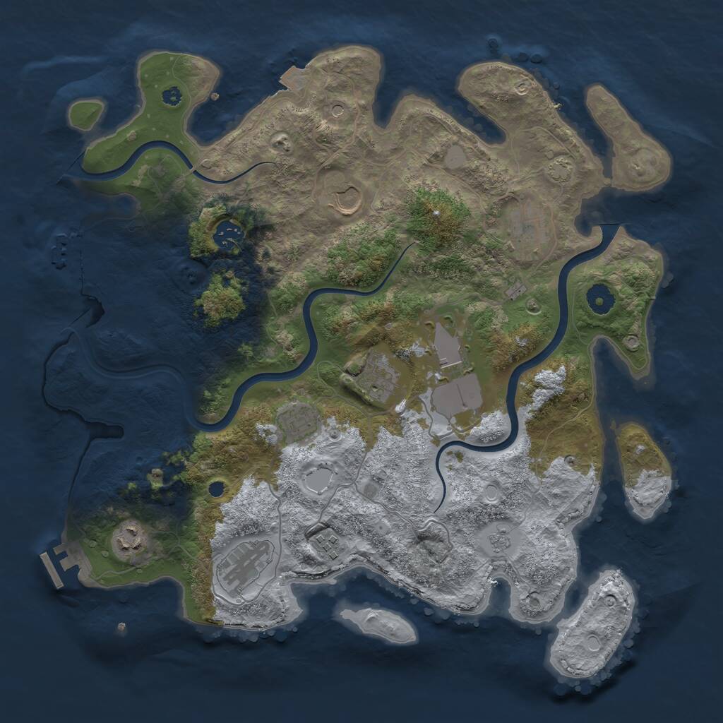 Rust Map: Procedural Map, Size: 3800, Seed: 82415557, 15 Monuments