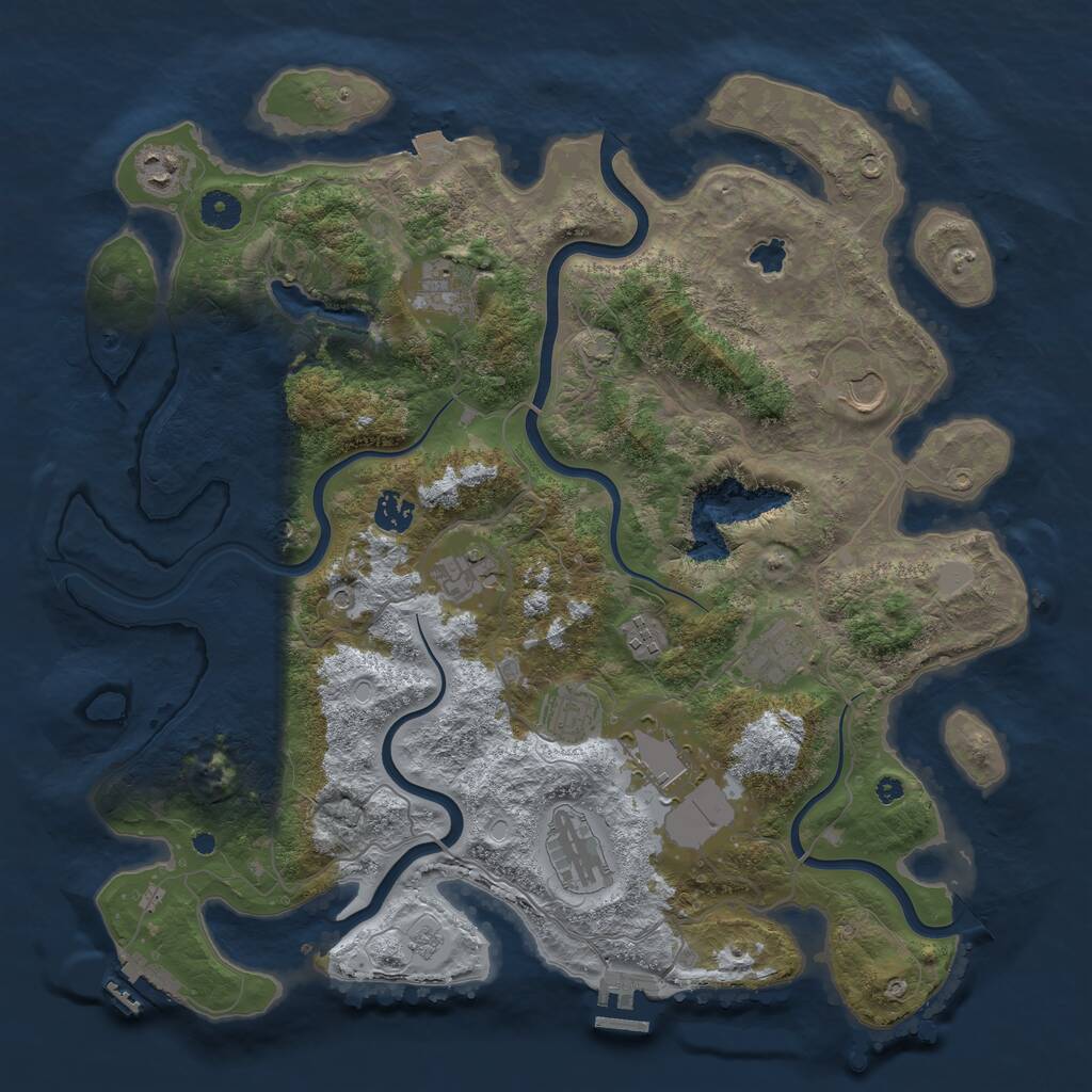 Rust Map: Procedural Map, Size: 4096, Seed: 1782245696, 16 Monuments