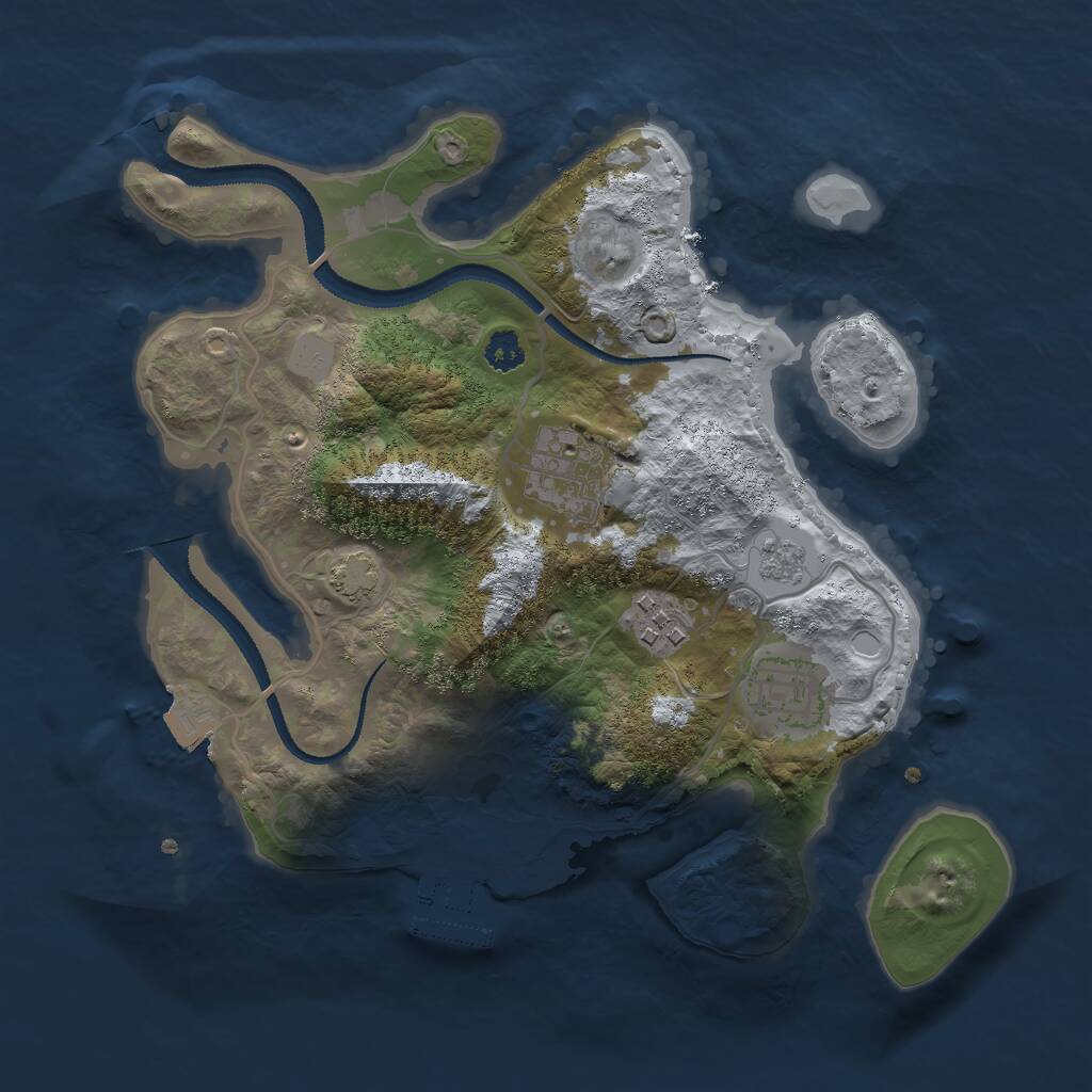Rust Map: Procedural Map, Size: 2750, Seed: 1058, 7 Monuments