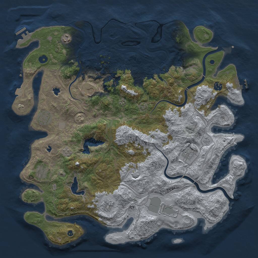Rust Map: Procedural Map, Size: 4500, Seed: 956432, 15 Monuments