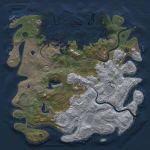 Thumbnail Rust Map: Procedural Map, Size: 4500, Seed: 956432, 17 Monuments
