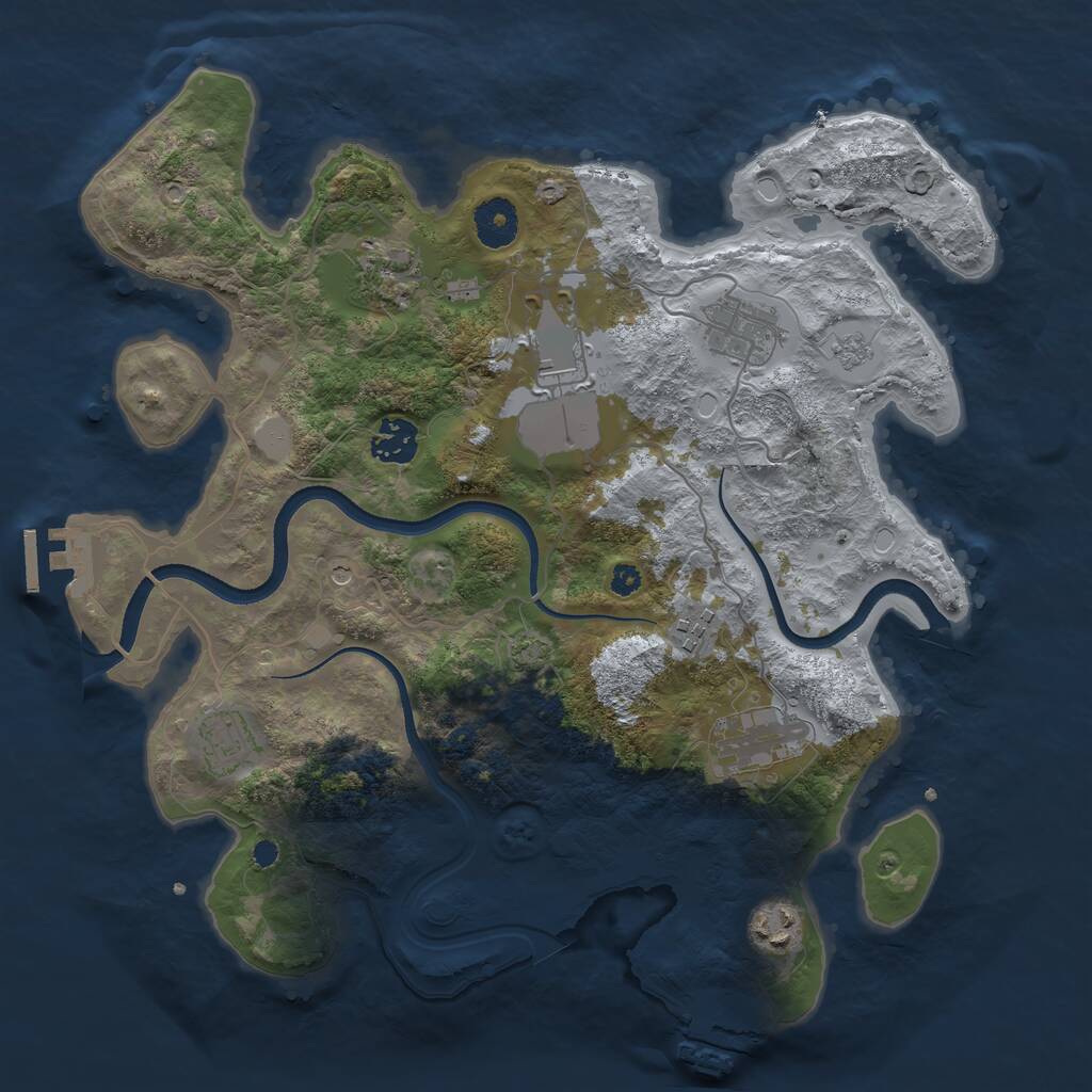 Rust Map: Procedural Map, Size: 3500, Seed: 171412, 14 Monuments