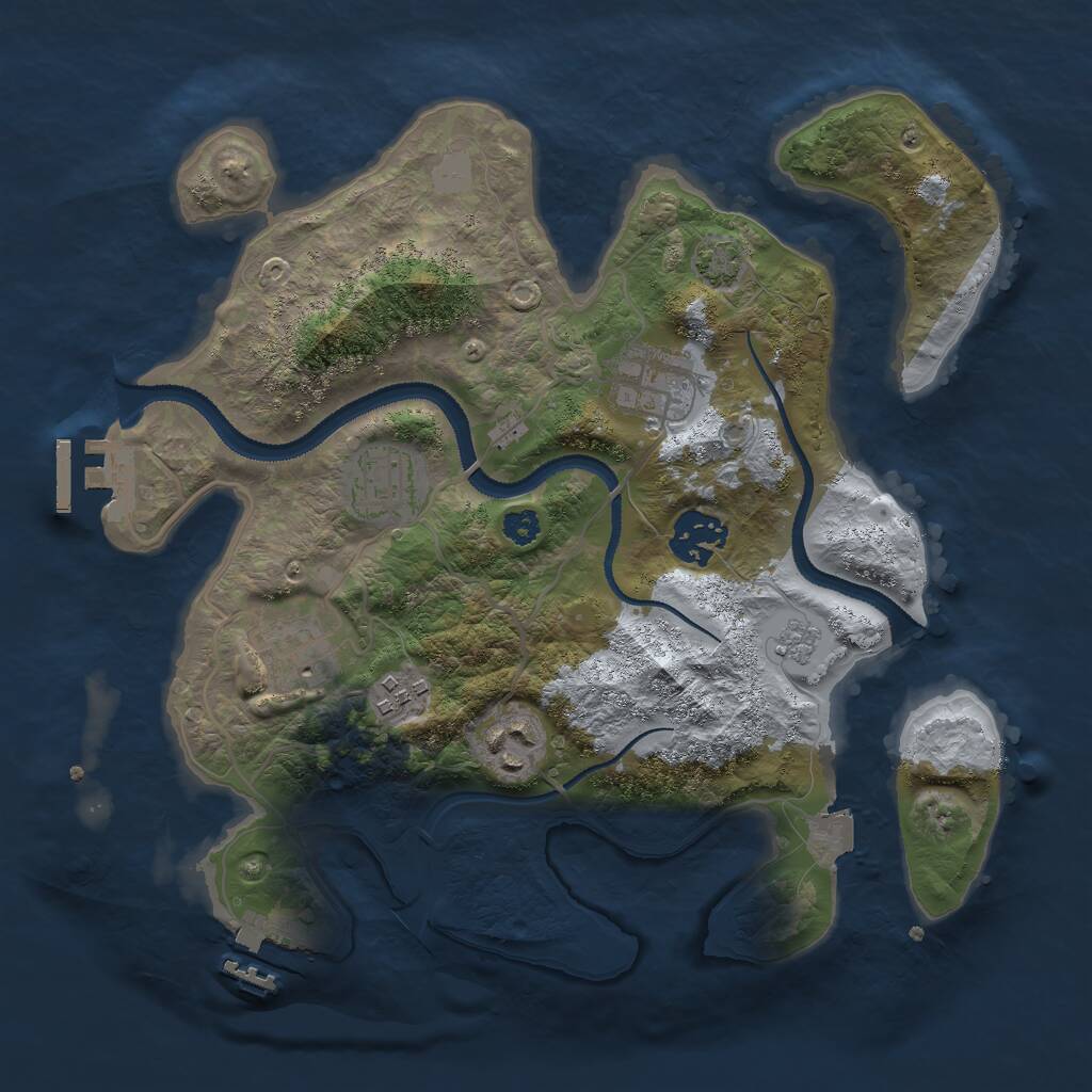 Rust Map: Procedural Map, Size: 3000, Seed: 546466, 11 Monuments