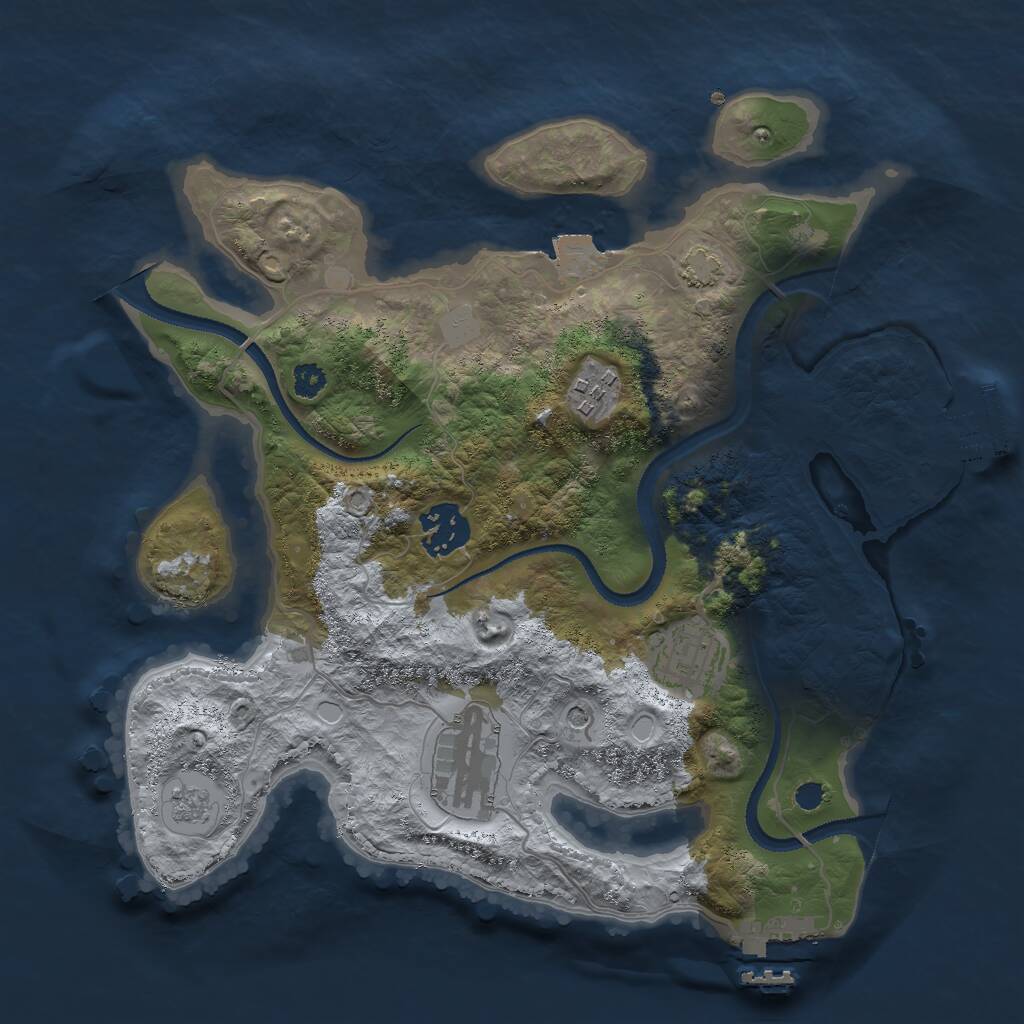 Rust Map: Procedural Map, Size: 3000, Seed: 200193877, 10 Monuments