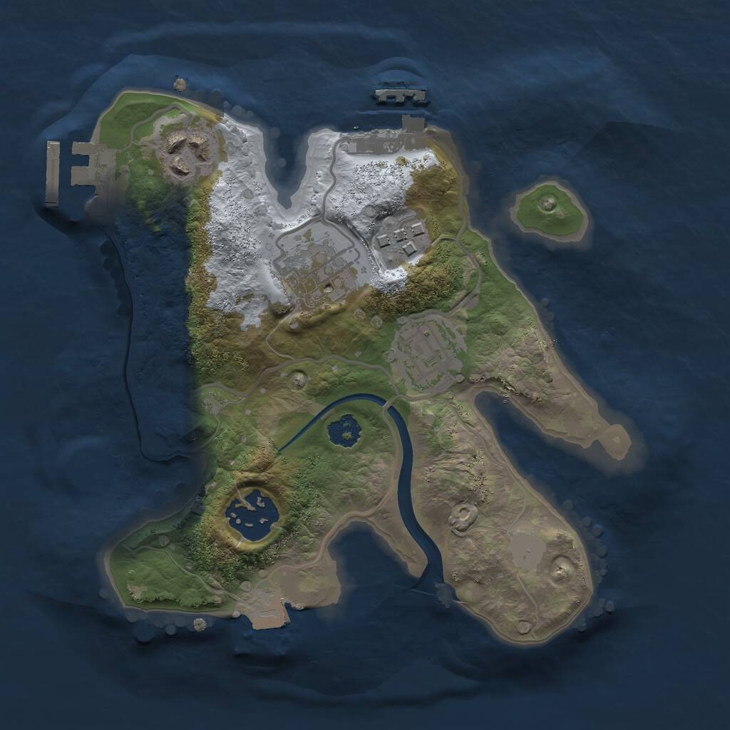 Rust Map: Procedural Map, Size: 2270, Seed: 1743453499, 8 Monuments