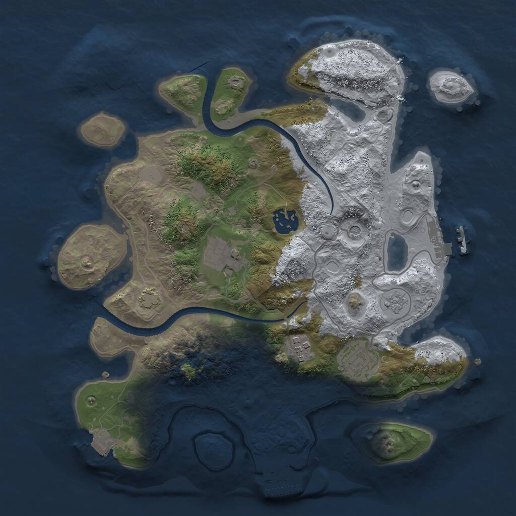 Rust Map: Procedural Map, Size: 3000, Seed: 1178209692, 10 Monuments