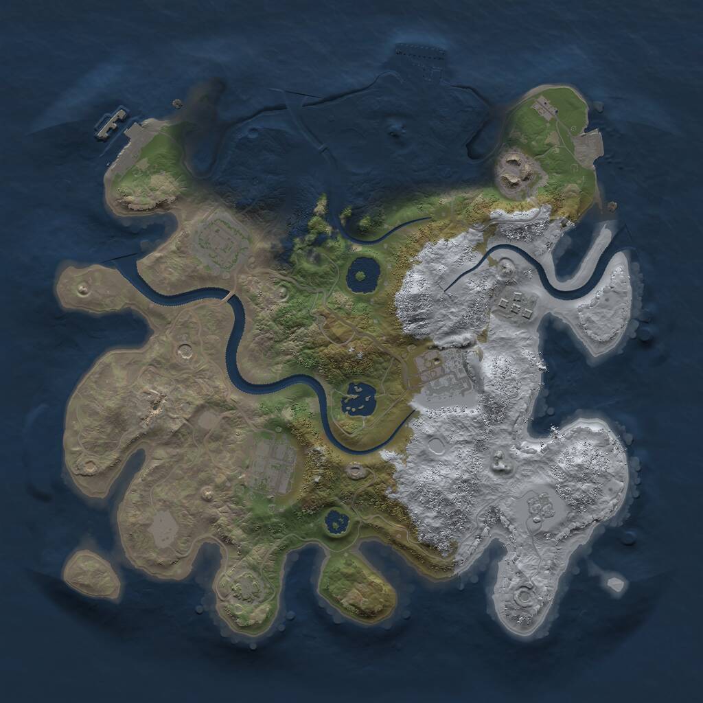 Rust Map: Procedural Map, Size: 3000, Seed: 195248, 12 Monuments