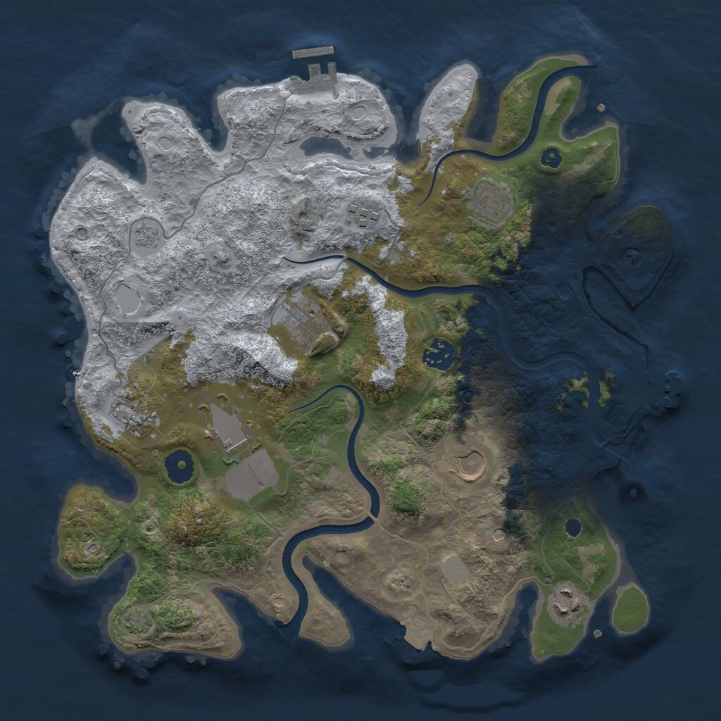 Rust Map: Procedural Map, Size: 3500, Seed: 866866080, 14 Monuments
