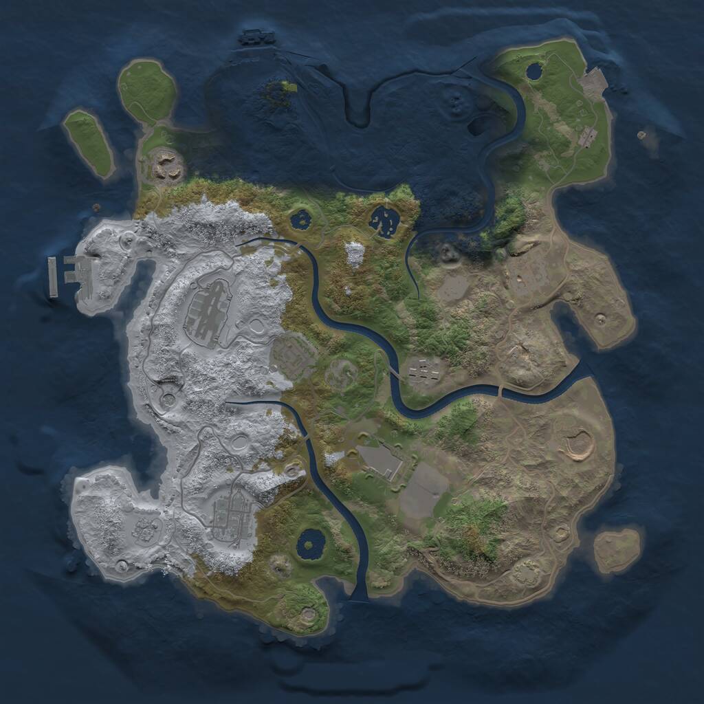 Rust Map: Procedural Map, Size: 3500, Seed: 110572, 15 Monuments