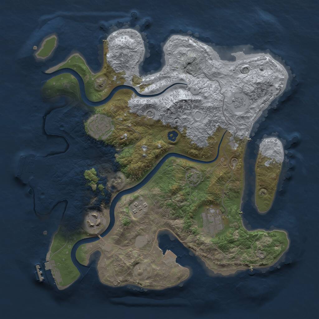 Rust Map: Procedural Map, Size: 3000, Seed: 31275, 10 Monuments