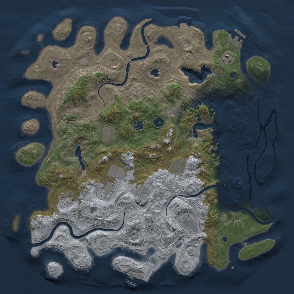 Rust Map: Procedural Map, Size: 4500, Seed: 92208, 17 Monuments