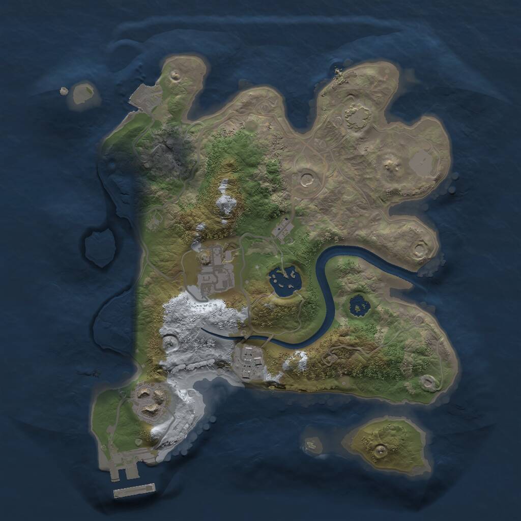 Rust Map: Procedural Map, Size: 2500, Seed: 1576967925, 8 Monuments