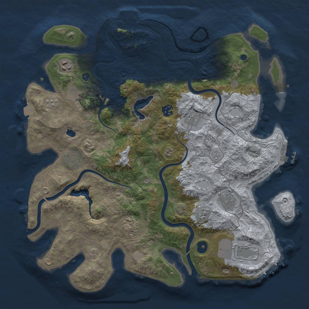 Rust Map: Procedural Map, Size: 4000, Seed: 2072816955, 15 Monuments