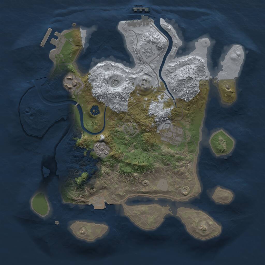 Rust Map: Procedural Map, Size: 2700, Seed: 1781179285, 9 Monuments