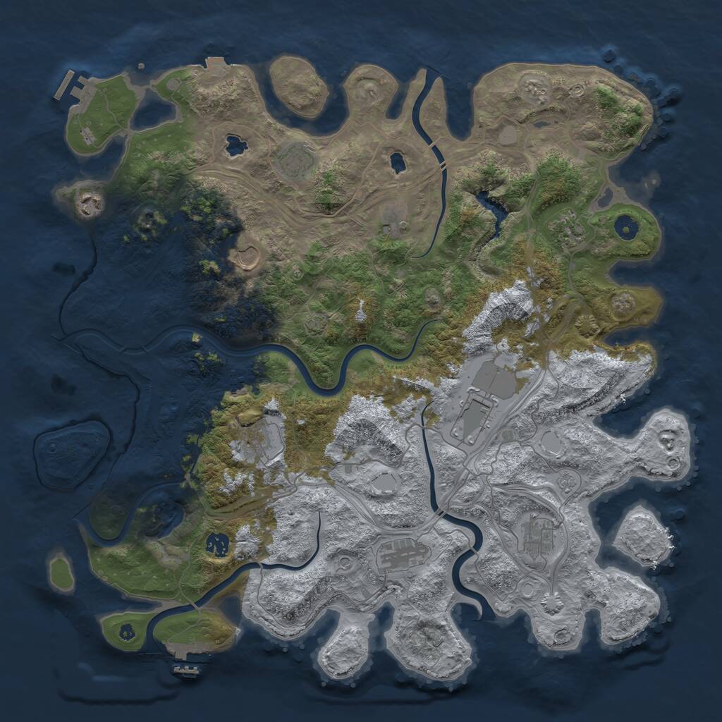 Rust Map: Procedural Map, Size: 4500, Seed: 1673515411, 17 Monuments