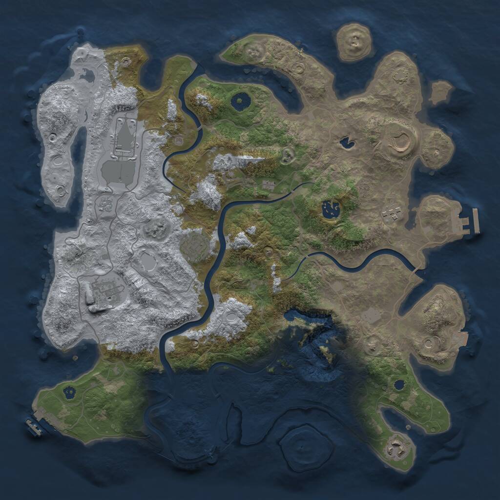 Rust Map: Procedural Map, Size: 4000, Seed: 40410235, 14 Monuments