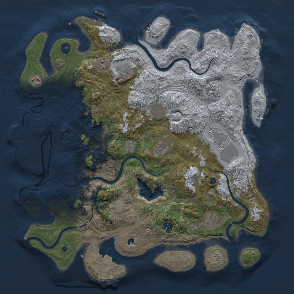 Rust Map: Procedural Map, Size: 4250, Seed: 1270480487, 15 Monuments