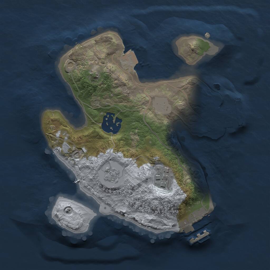 Rust Map: Procedural Map, Size: 2000, Seed: 1104394651, 6 Monuments