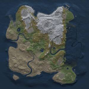 Thumbnail Rust Map: Procedural Map, Size: 3600, Seed: 870206, 16 Monuments