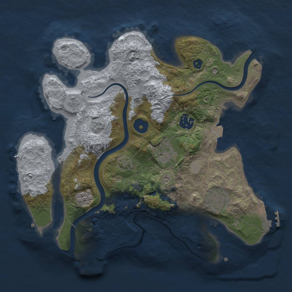 Rust Map: Procedural Map, Size: 3000, Seed: 984580050, 10 Monuments