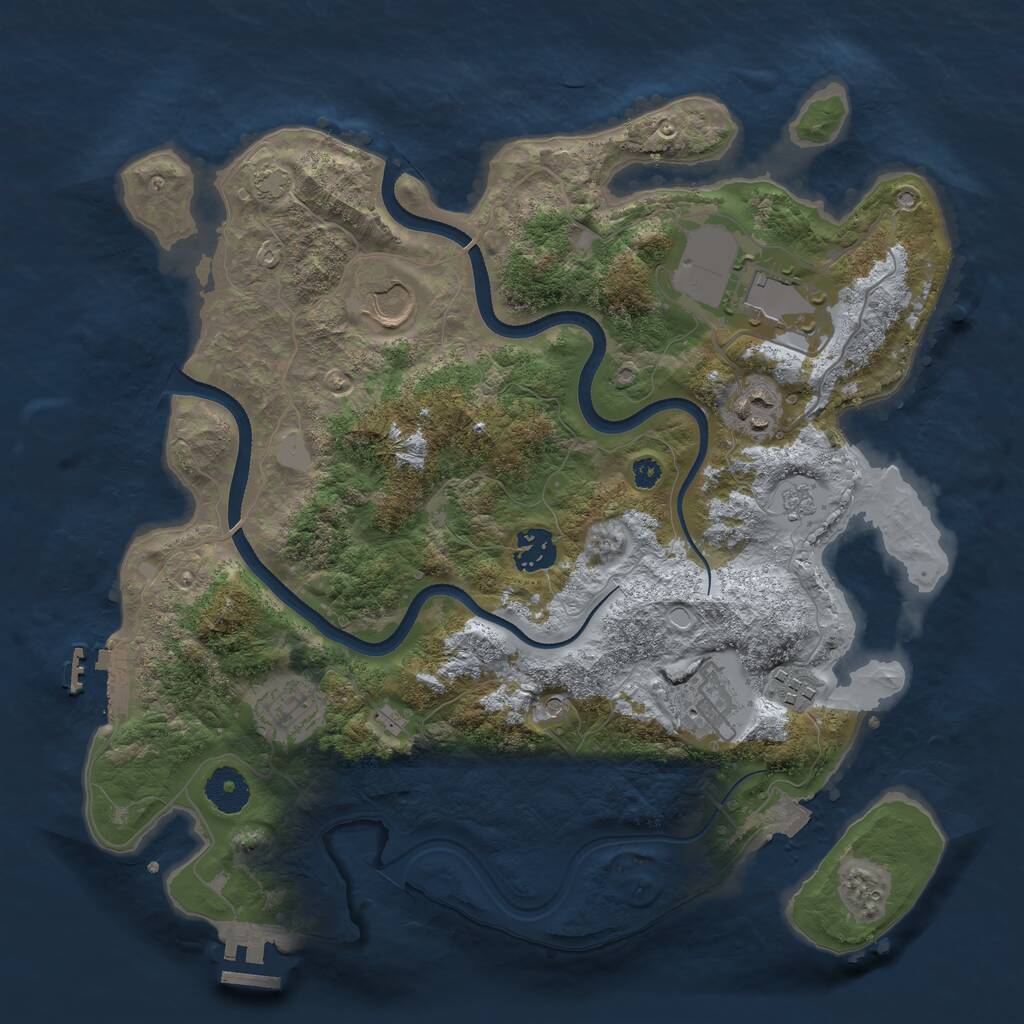 Rust Map: Procedural Map, Size: 3500, Seed: 19917771, 13 Monuments