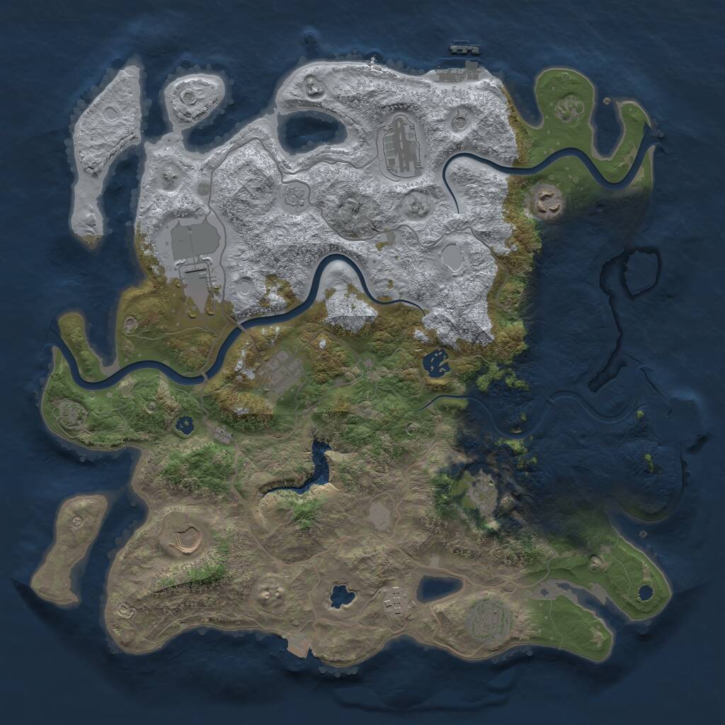 Rust Map: Procedural Map, Size: 4000, Seed: 114563, 15 Monuments
