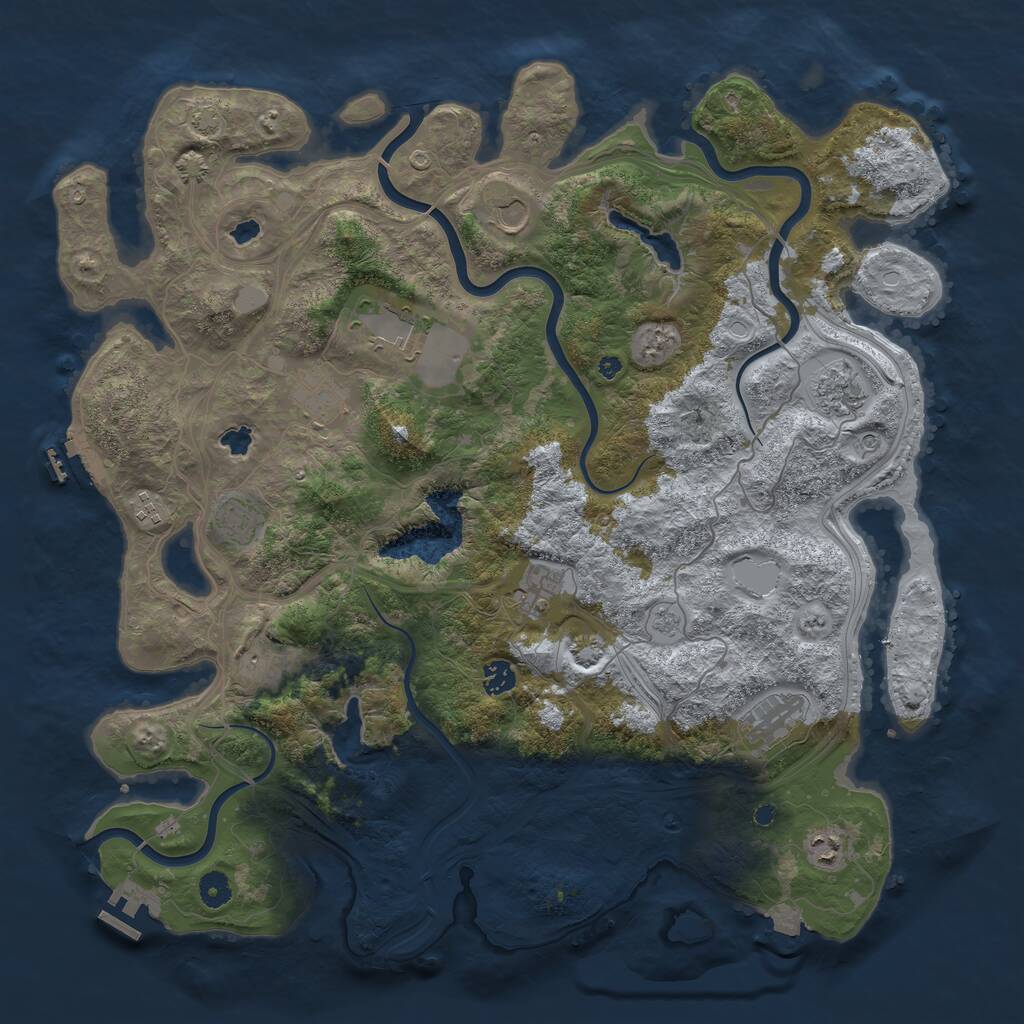 Rust Map: Procedural Map, Size: 4500, Seed: 1729494175, 17 Monuments