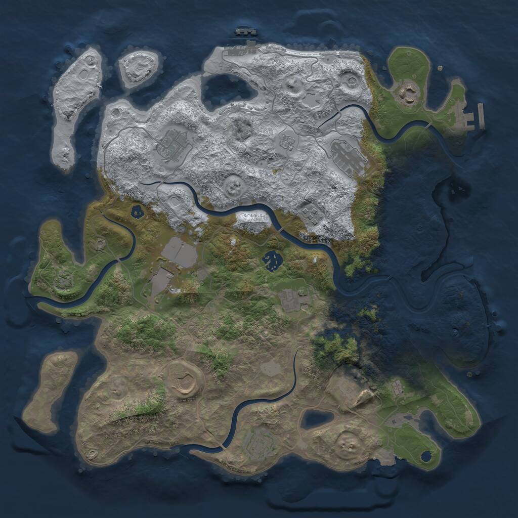 Rust Map: Procedural Map, Size: 3950, Seed: 114563, 16 Monuments