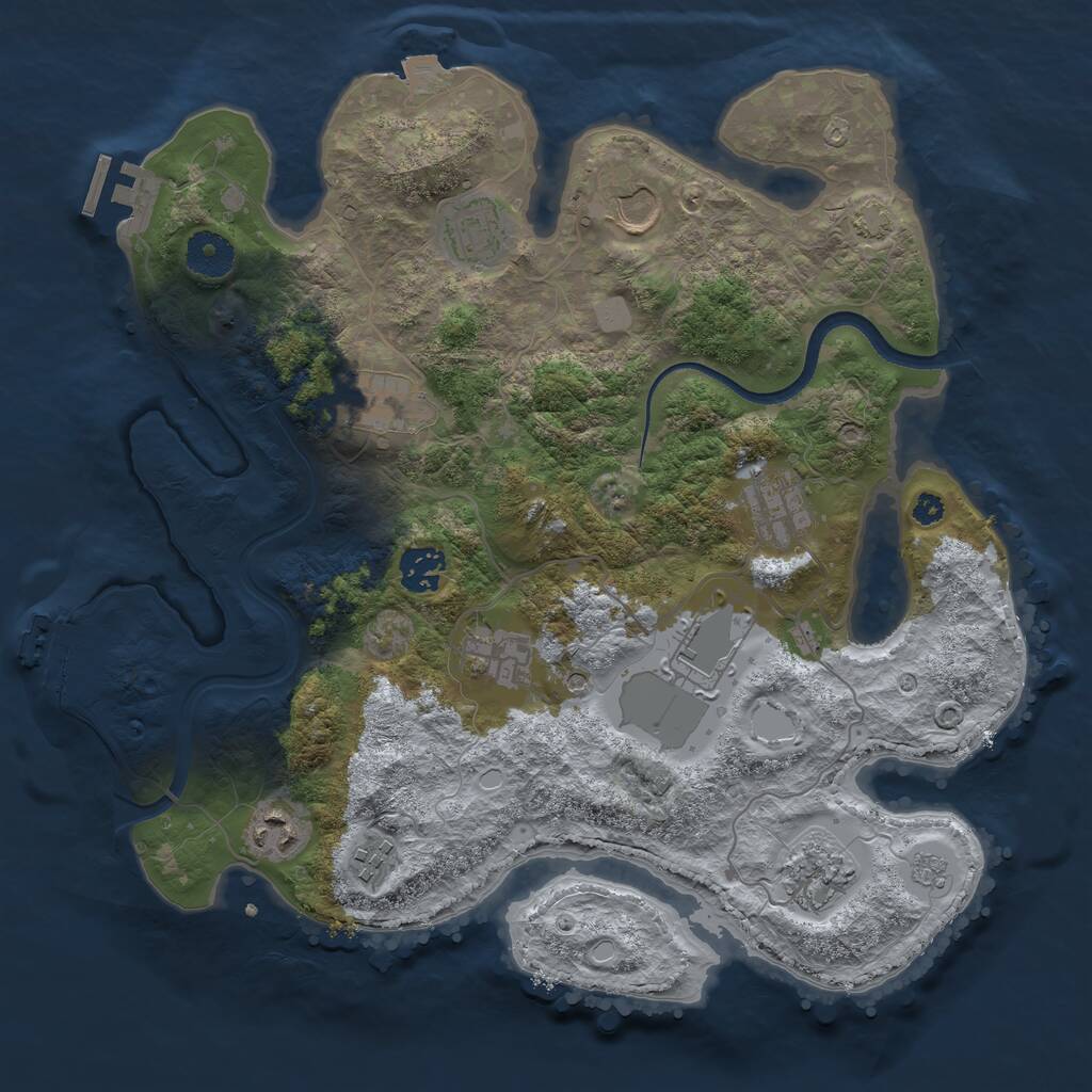 Rust Map: Procedural Map, Size: 3500, Seed: 1682743356, 16 Monuments