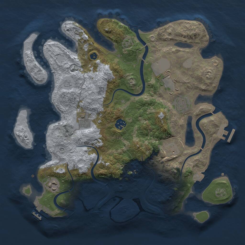 Rust Map: Procedural Map, Size: 3500, Seed: 404641, 13 Monuments