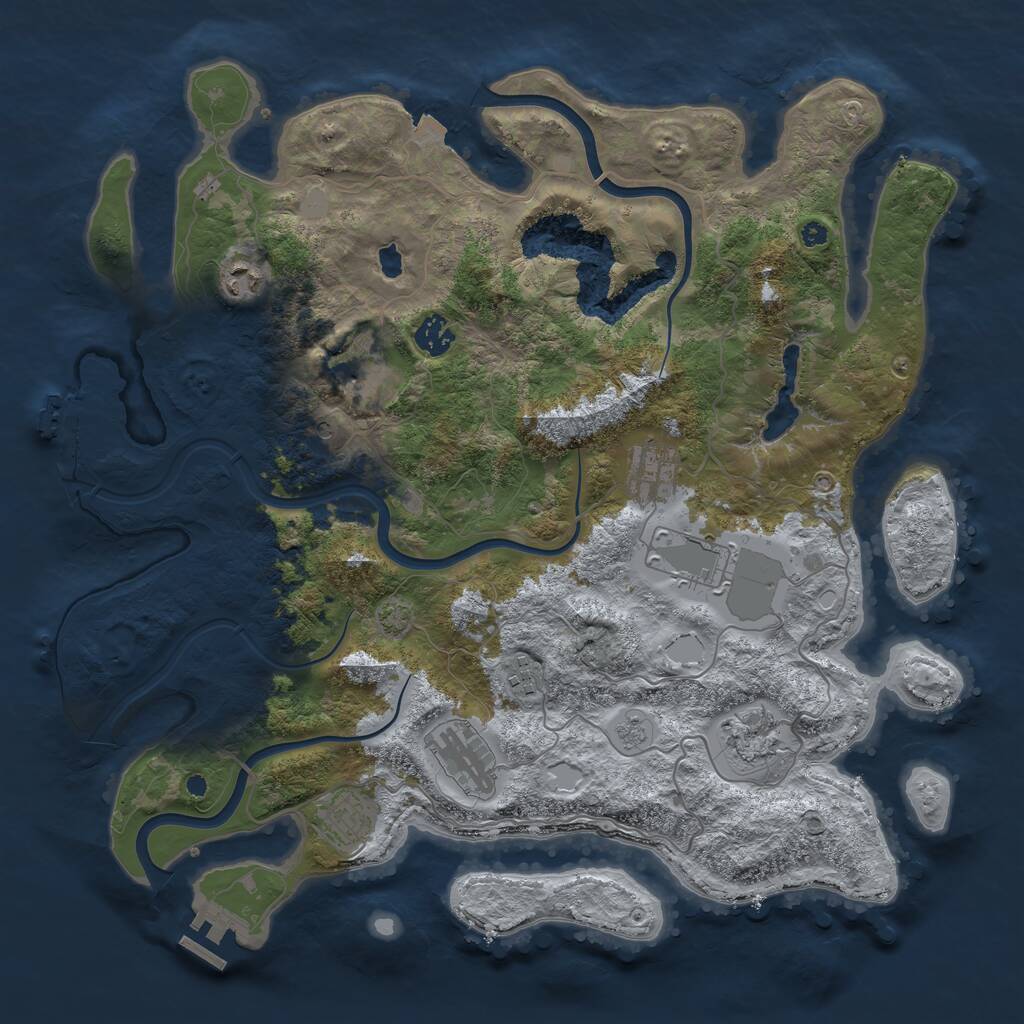 Rust Map: Procedural Map, Size: 4000, Seed: 1412059400, 15 Monuments