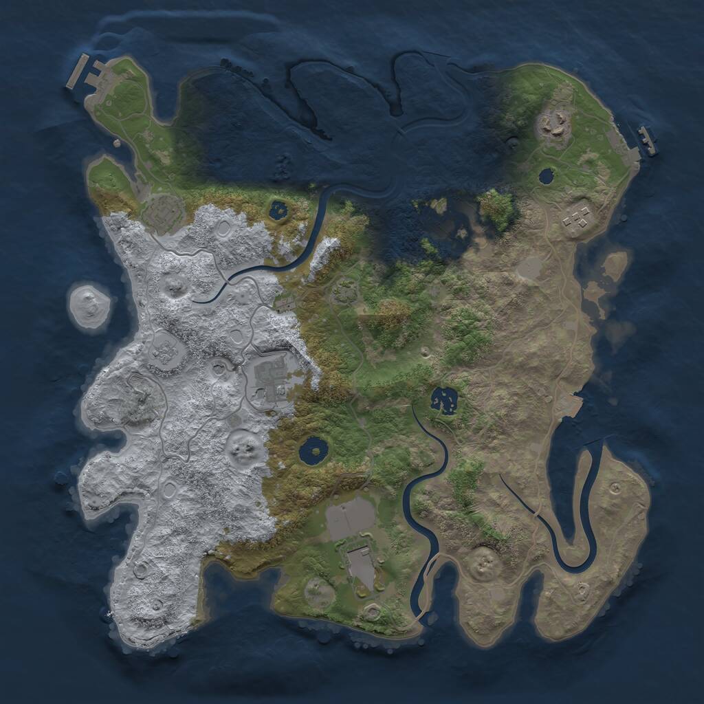Rust Map: Procedural Map, Size: 3750, Seed: 1307508527, 13 Monuments