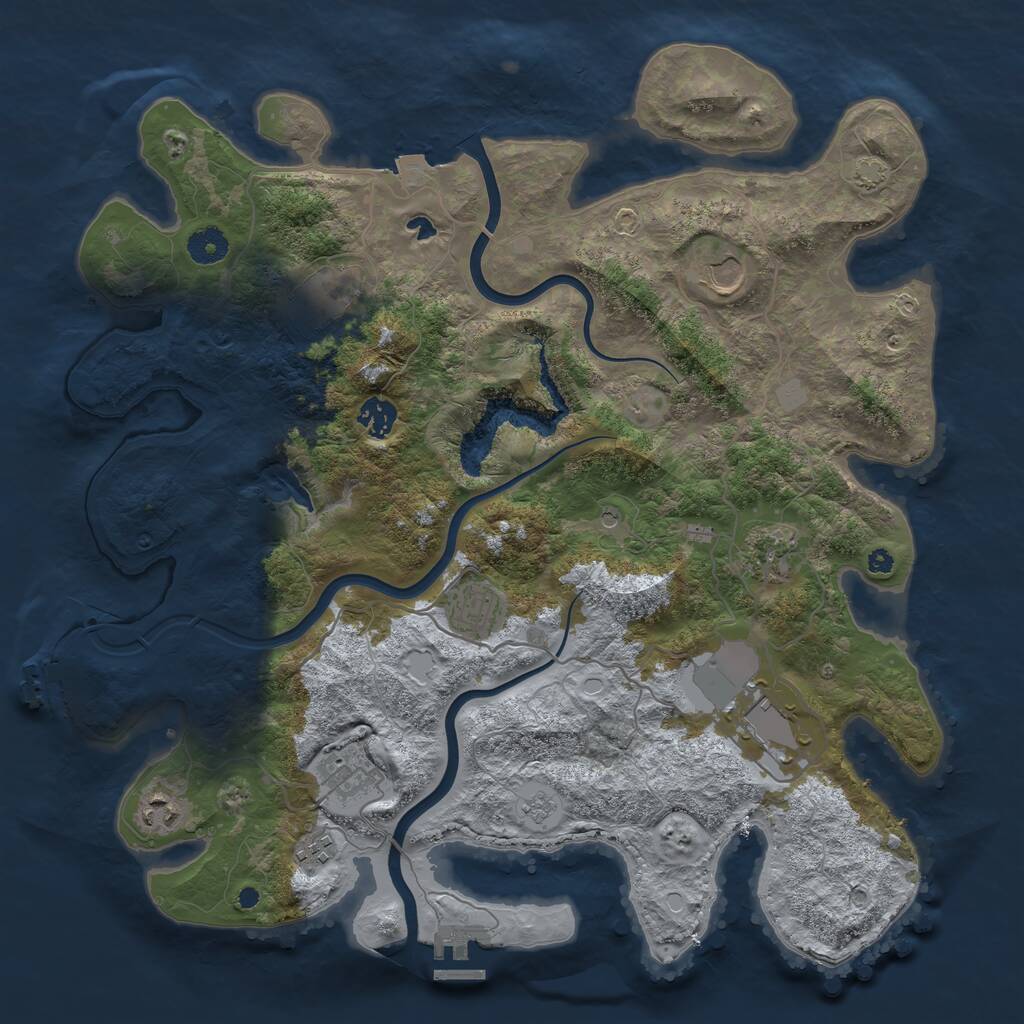 Rust Map: Procedural Map, Size: 4000, Seed: 1809014340, 15 Monuments