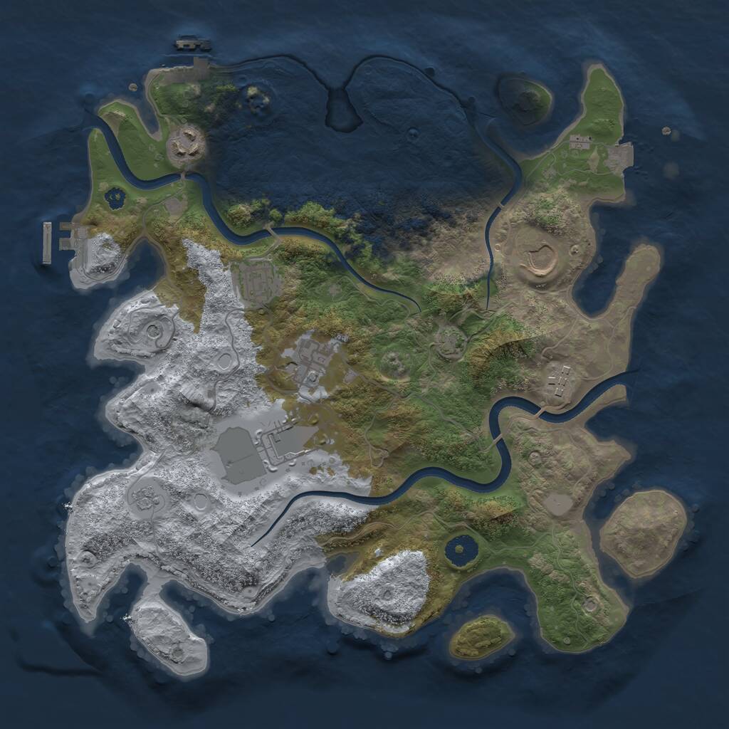 Rust Map: Procedural Map, Size: 3500, Seed: 1566389926, 12 Monuments