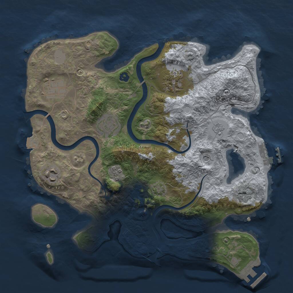 Rust Map: Procedural Map, Size: 3000, Seed: 763711144, 11 Monuments