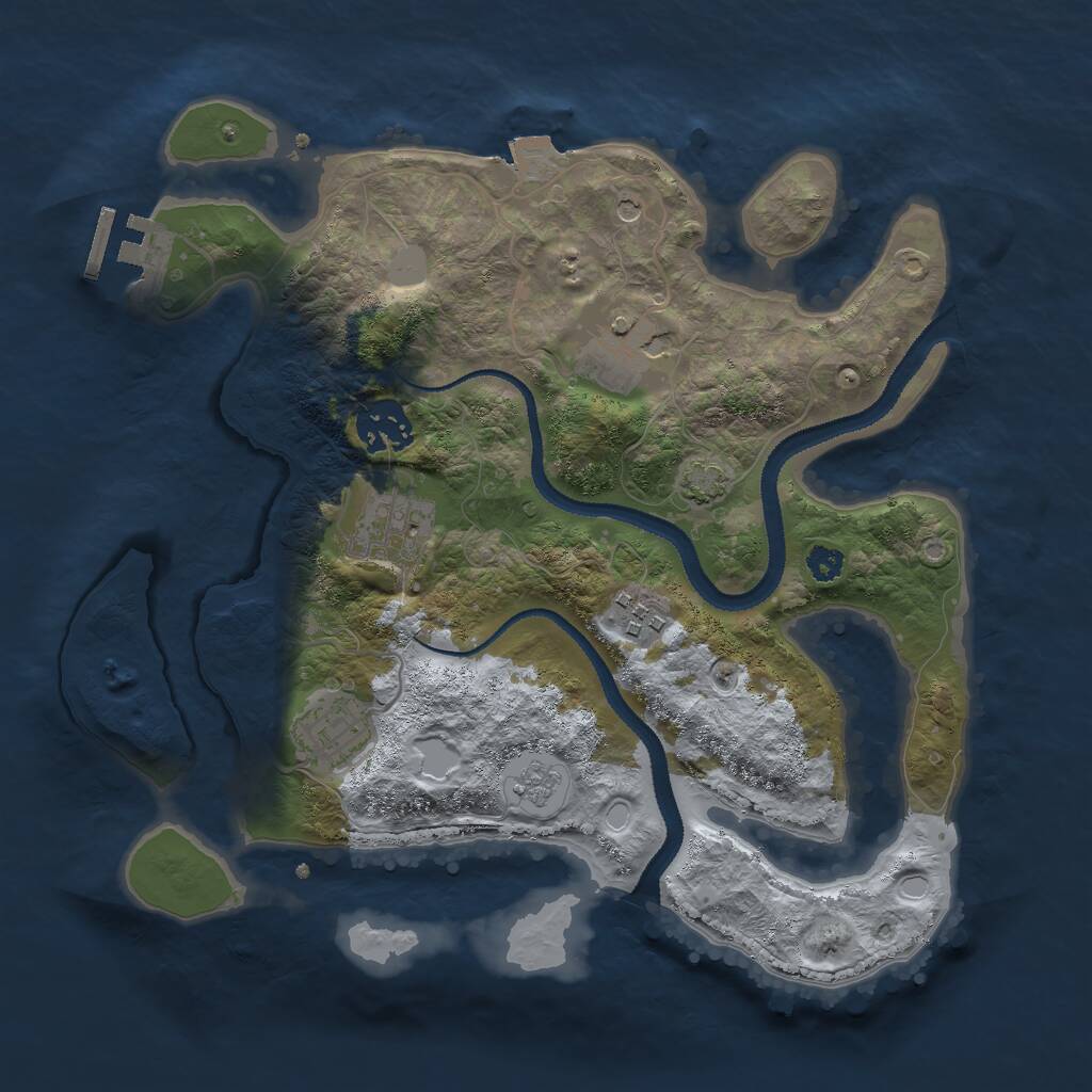 Rust Map: Procedural Map, Size: 3000, Seed: 22693832, 10 Monuments