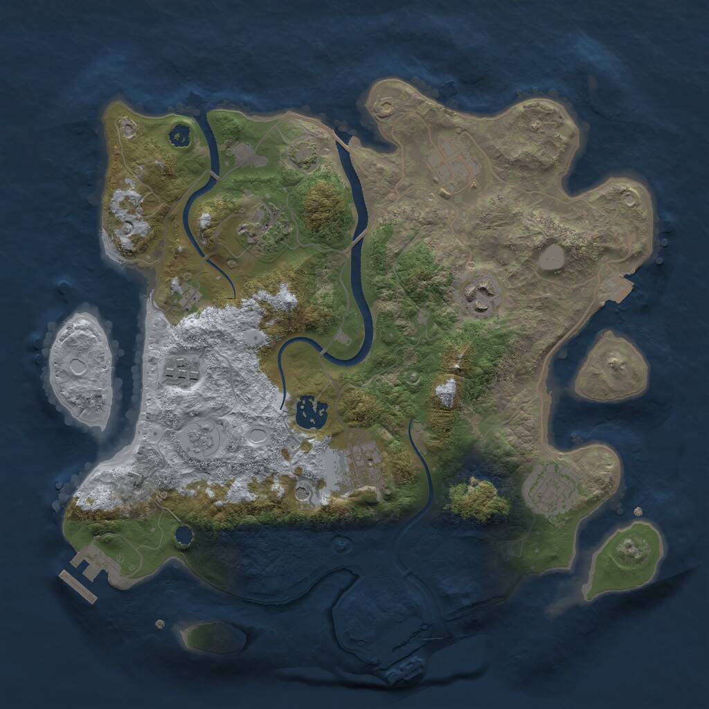 Rust Map: Procedural Map, Size: 3200, Seed: 1847293, 13 Monuments