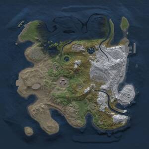 Thumbnail Rust Map: Procedural Map, Size: 3000, Seed: 202427492, 12 Monuments