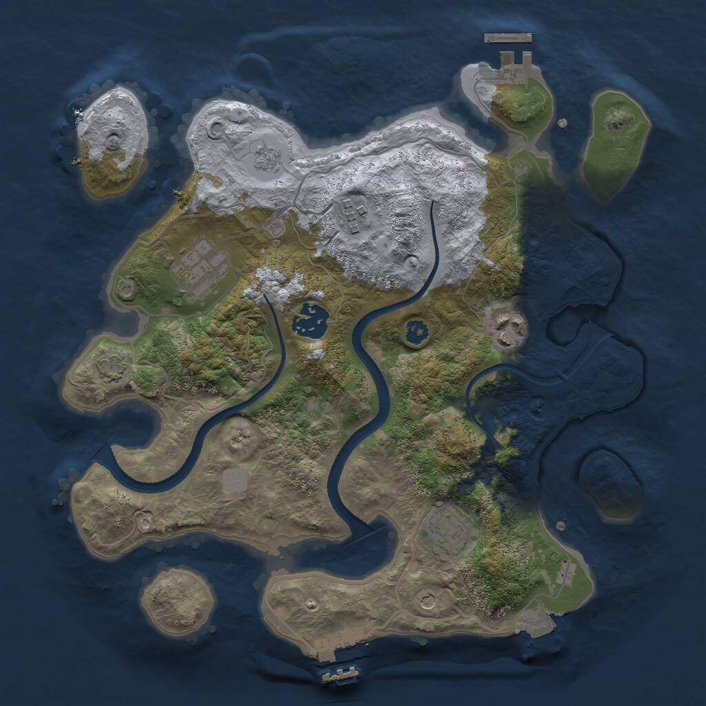 Rust Map: Procedural Map, Size: 3000, Seed: 93319, 11 Monuments