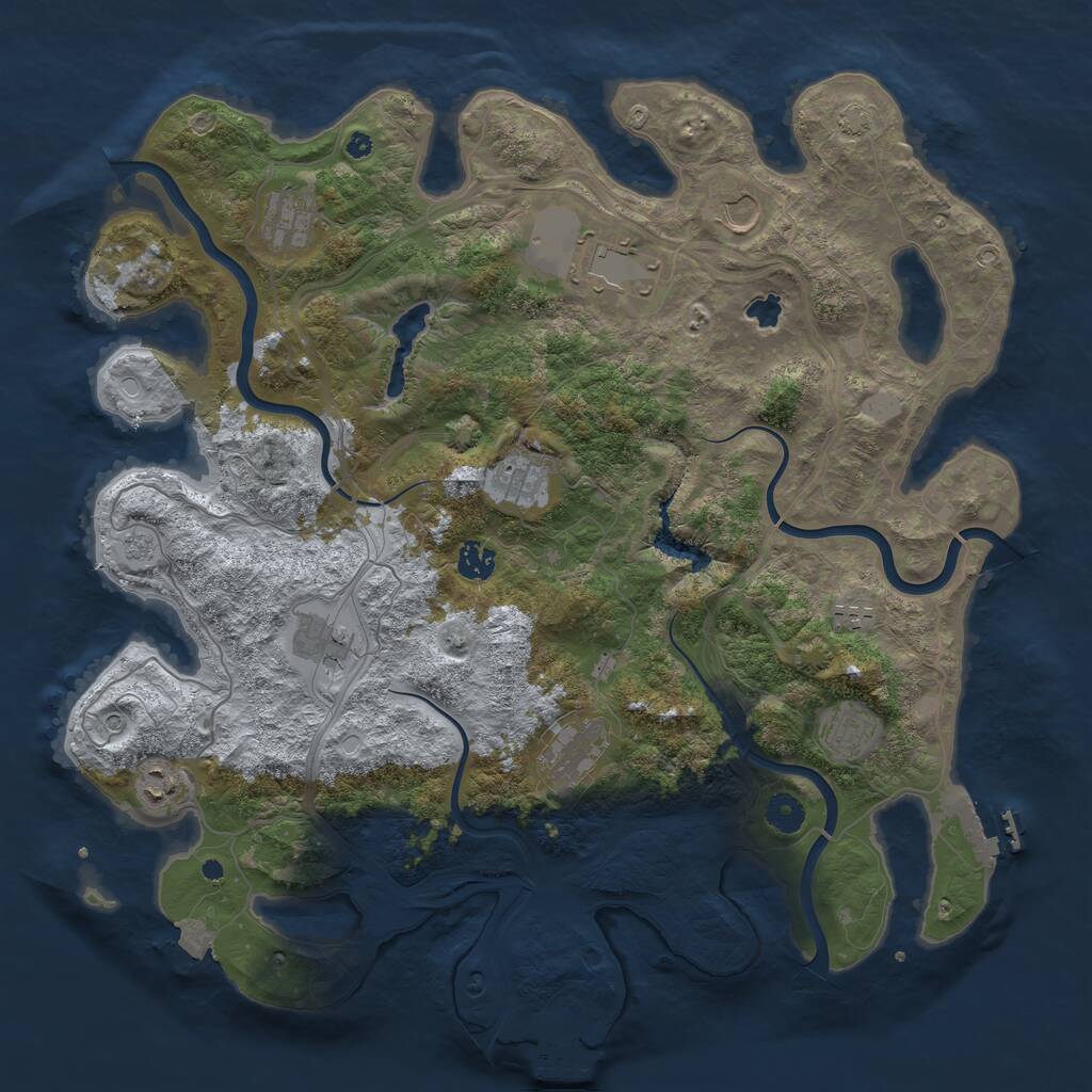 Rust Map: Procedural Map, Size: 4250, Seed: 1233935451, 16 Monuments